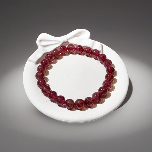 Natural Strawberry Quartz Bracelet "The Love Magnet" | For Attracting Soulmates, Enhancing Charm & Boosting Relationships | Heart Chakra Crystal