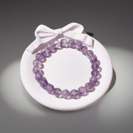 Natural Purple Rabbit Hair Quartz Bracelet | The Venus Stone for Love & Attraction | Enhances Feminine Charm, Heals the Heart & Attracts Soulmates
