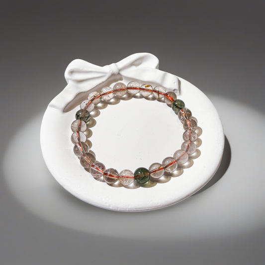 Natural Colorful Rutilated Quartz Bracelet | The All-in-One Powerhouse | For Wealth, Health, Protection & Career Success | High Vibration Crystal