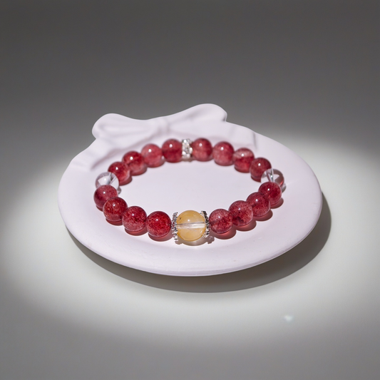 Rhodonite & Clear Quartz Healing Set Chakra - Balancing Crystal Jewelry