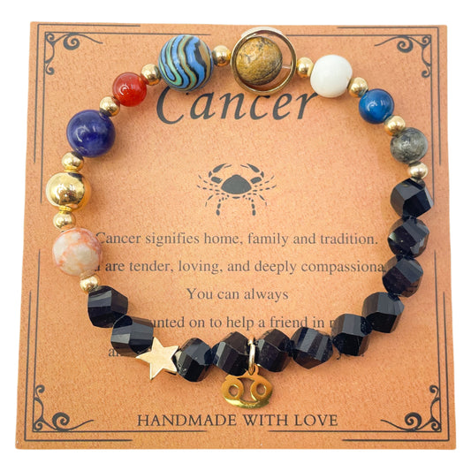 Planet Series - Cancer Nature Stone Zodiac Bracelet