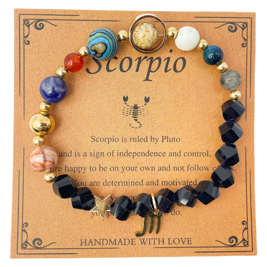 Planet Series - Scorpio Nature Stone Zodiac Bracelet