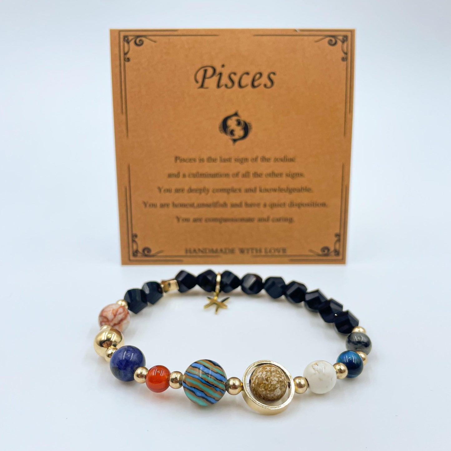 Planet Series - Pisces Nature Stone Zodiac Bracelet - Nura Crystal