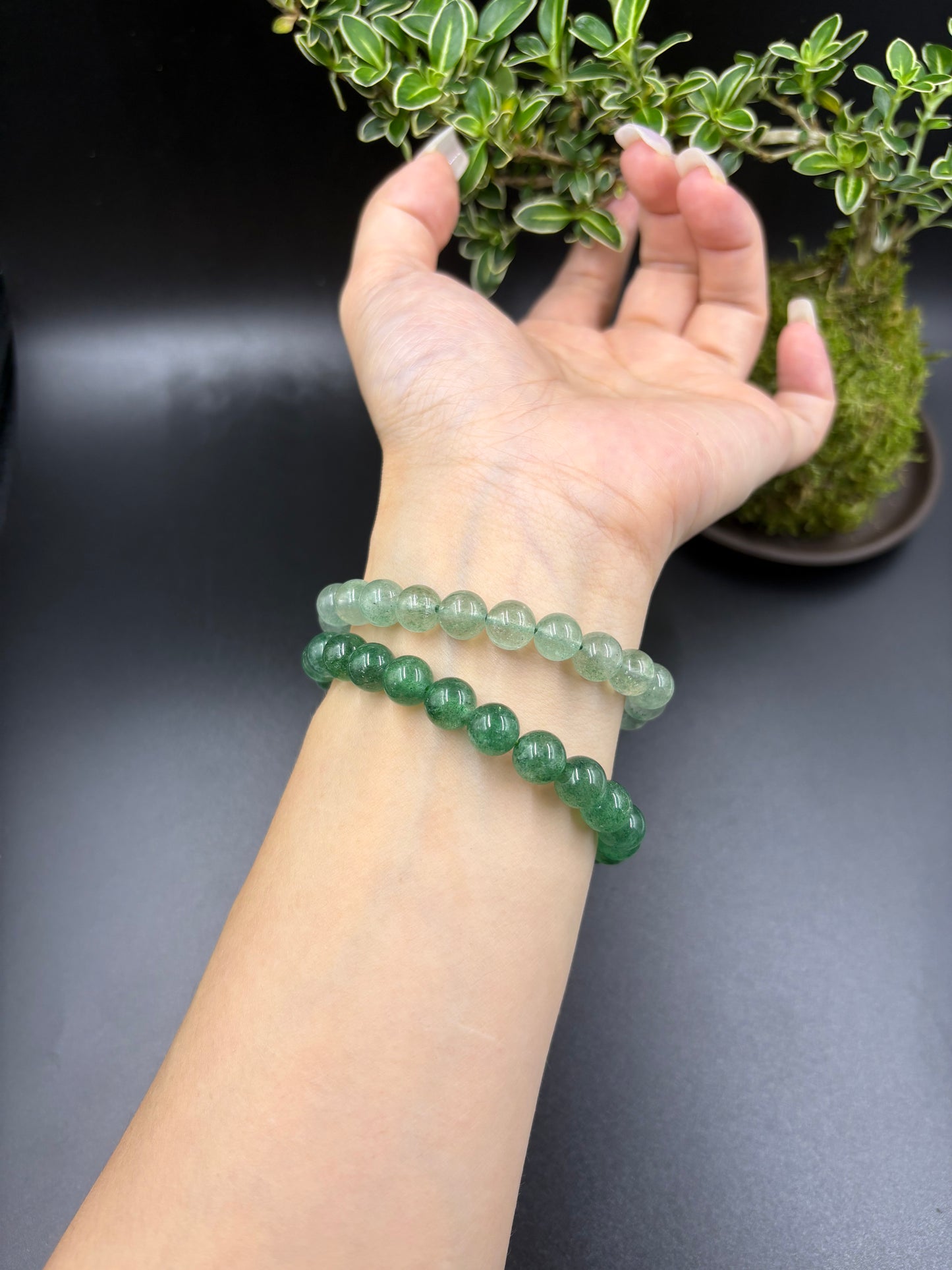 Natural Green Strawberry Quartz Bracelet for Career Luck & Positive Relationships | Heart Chakra Healing Crystal | Attract Benefactors & Business Success