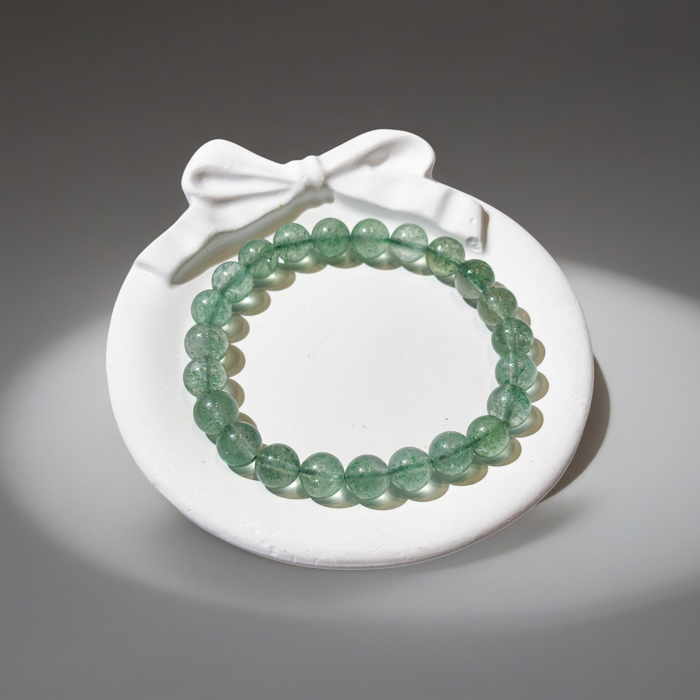 Natural Green Strawberry Quartz Bracelet for Career Luck & Positive Relationships | Heart Chakra Healing Crystal | Attract Benefactors & Business Success