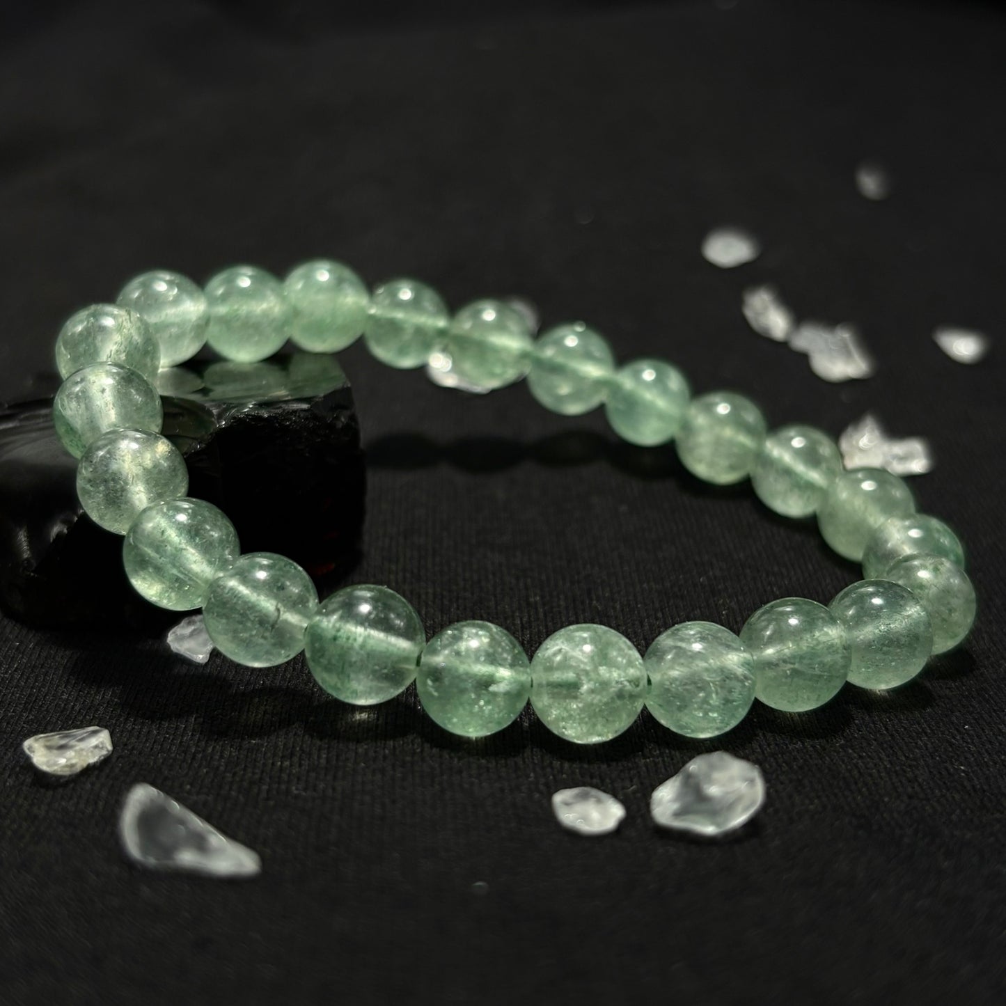 Natural Green Strawberry Quartz Bracelet for Career Luck & Positive Relationships | Heart Chakra Healing Crystal | Attract Benefactors & Business Success
