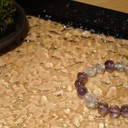 Amethyst & Clear Quartz Energy Healing Set Chakra - Balancing Crystal Jewelry - Nura Crystal