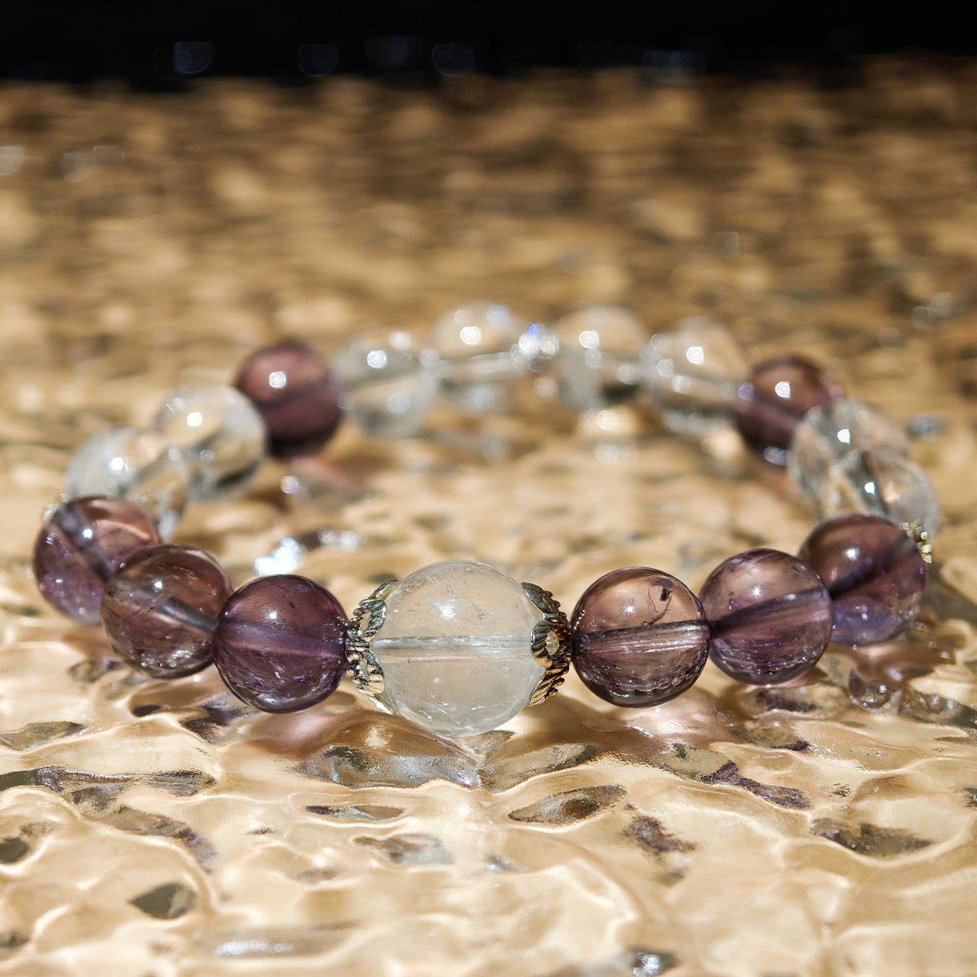 Amethyst & Clear Quartz Energy Healing Set Chakra - Balancing Crystal Jewelry - Nura Crystal
