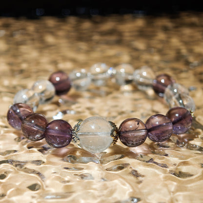 Amethyst & Clear Quartz Energy Healing Set Chakra - Balancing Crystal Jewelry - Nura Crystal