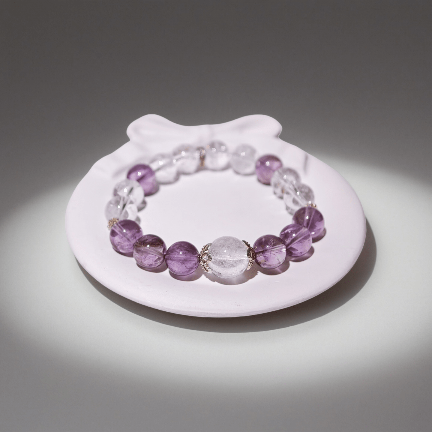 Amethyst & Clear Quartz Energy Healing Set Chakra - Balancing Crystal Jewelry - Nura Crystal