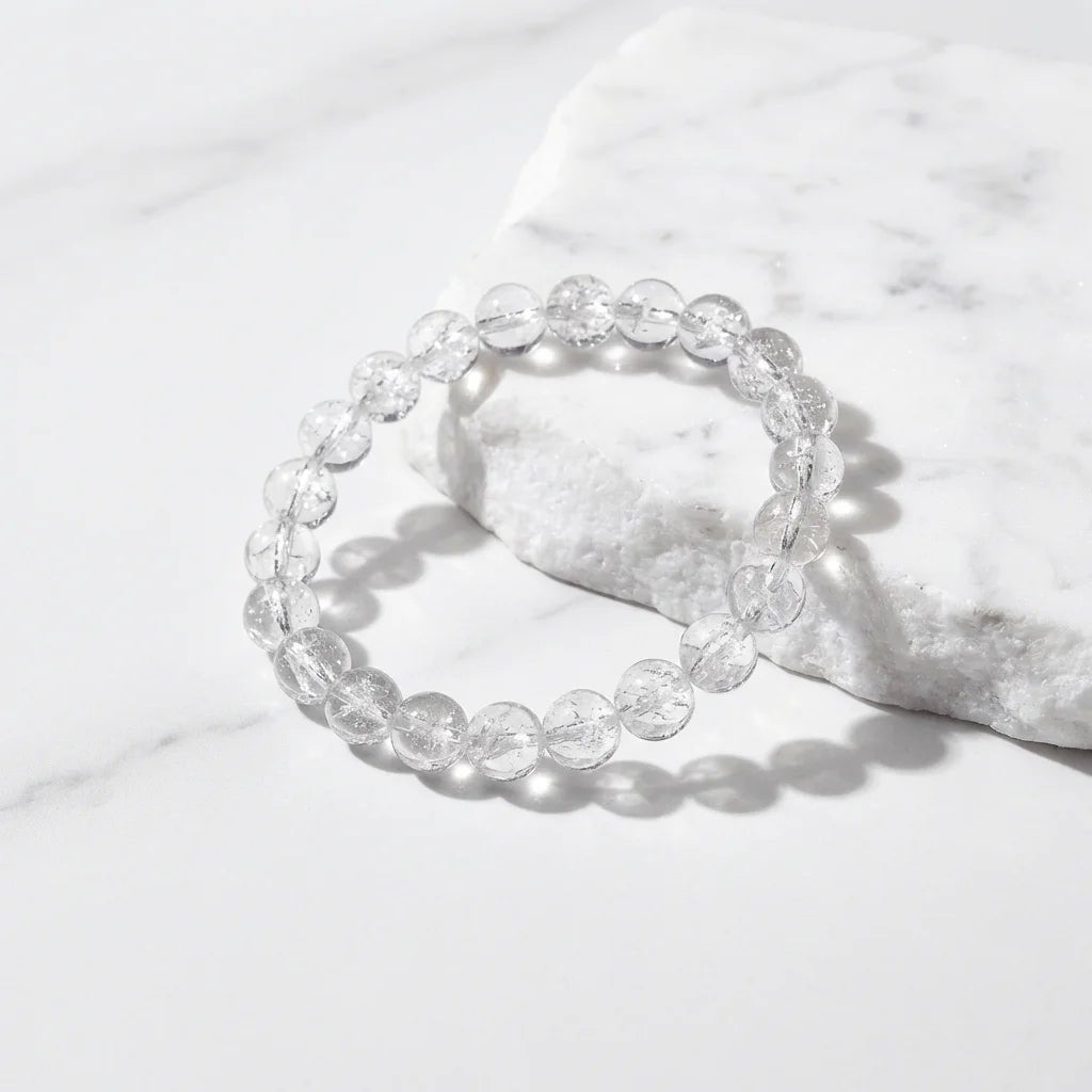 Authentic White Azeztulite Bracelet by Azez | The Ascension Stone | For Raising Vibration & Spiritual Awakening | High - Frequency Healing Crystal - Nura Crystal