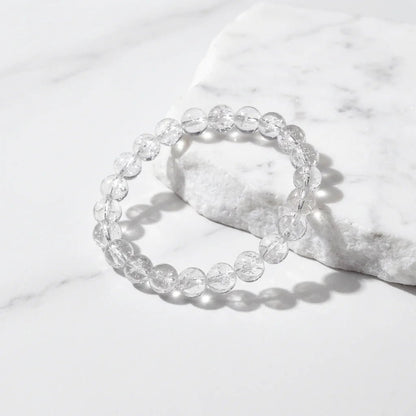 Authentic White Azeztulite Bracelet by Azez | The Ascension Stone | For Raising Vibration & Spiritual Awakening | High - Frequency Healing Crystal - Nura Crystal