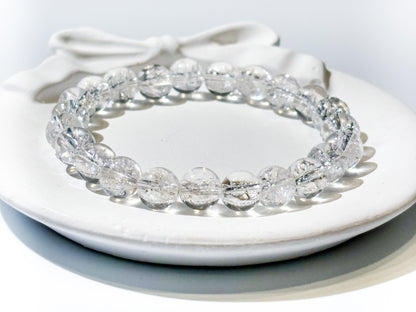 Authentic White Azeztulite Bracelet by Azez | The Ascension Stone | For Raising Vibration & Spiritual Awakening | High - Frequency Healing Crystal - Nura Crystal