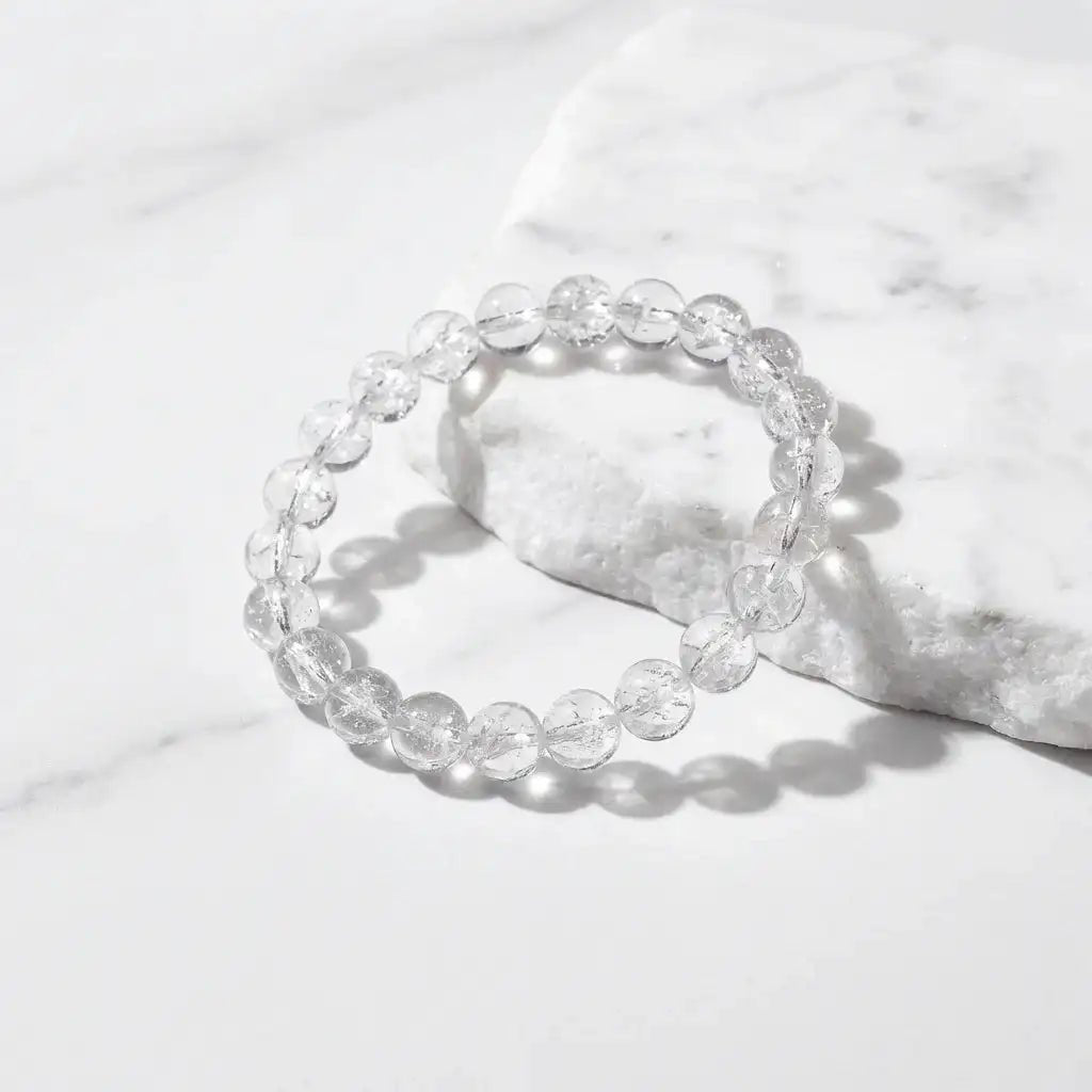 Authentic White Azeztulite Bracelet by Azez | The Ascension Stone | For Raising Vibration & Spiritual Awakening | High - Frequency Healing Crystal - Nura Crystal