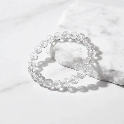 Authentic White Azeztulite Bracelet by Azez | The Ascension Stone | For Raising Vibration & Spiritual Awakening | High - Frequency Healing Crystal - Nura Crystal