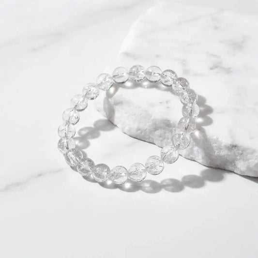 Authentic White Azeztulite Bracelet by Azez | The Ascension Stone | For Raising Vibration & Spiritual Awakening | High - Frequency Healing Crystal - Nura Crystal