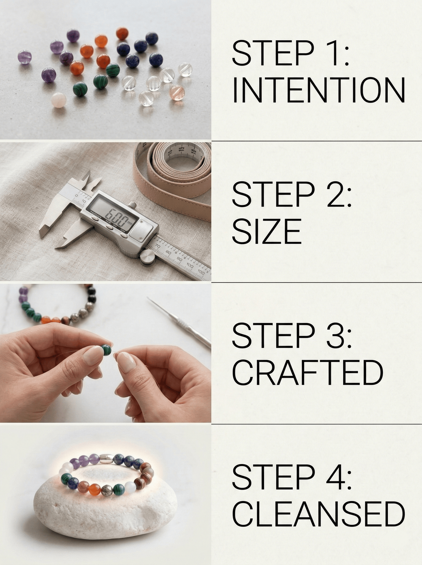 Bespoke Energy Bracelet | Hand - Picked Custom Crystal Jewelry - Nura Crystal