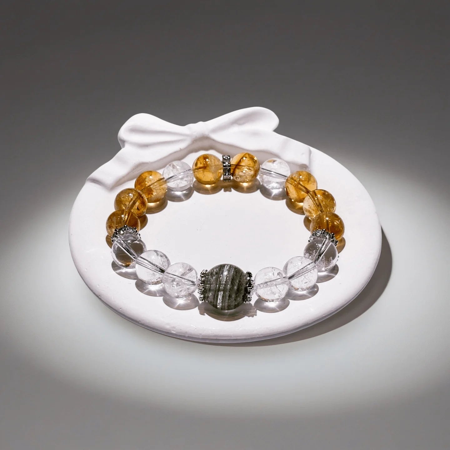 Citrine & Clear Quartz Bracelet Healing Set Chakra - Balancing Crystal Jewelry - Nura Crystal