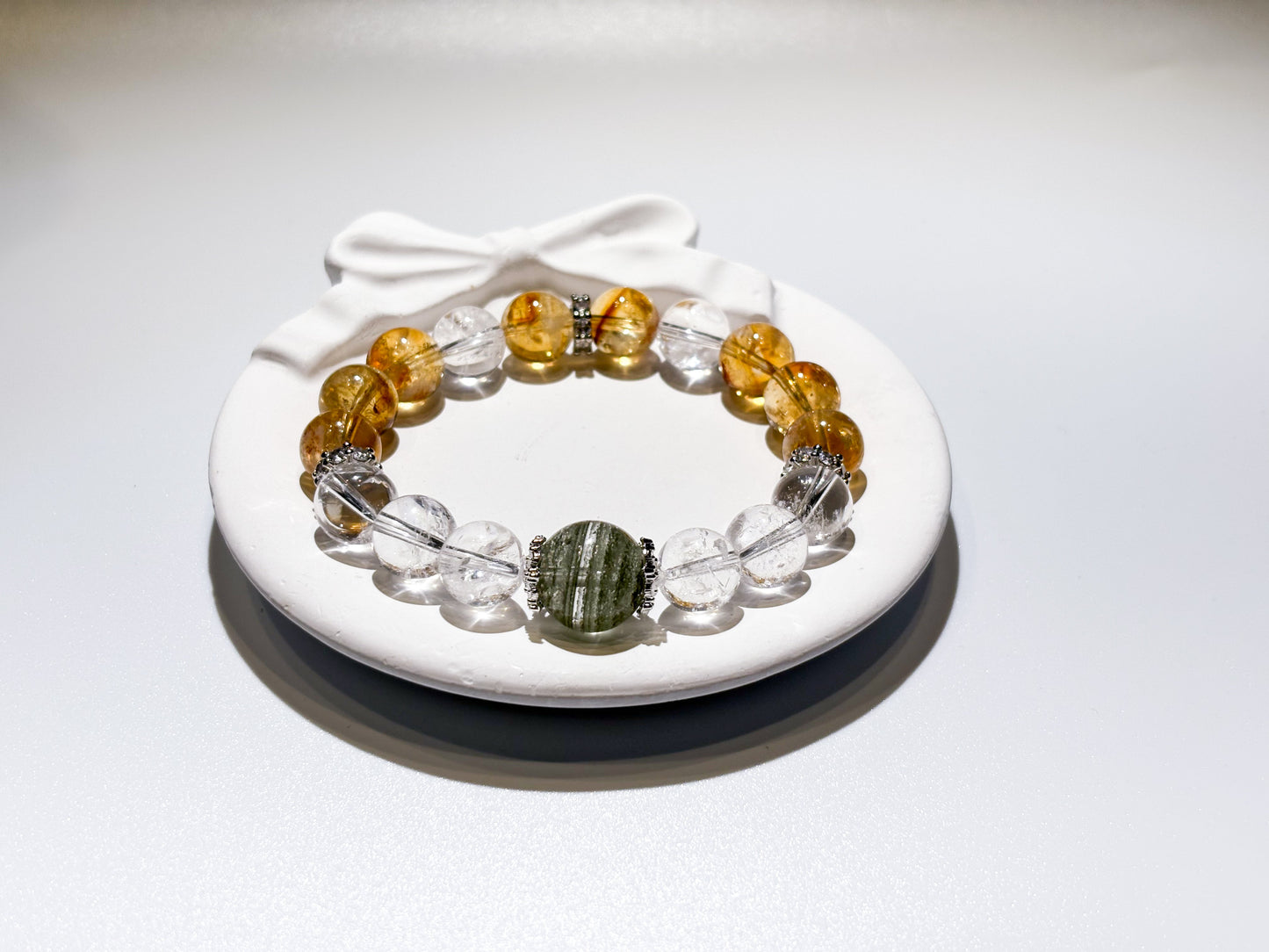 Citrine & Clear Quartz Bracelet Healing Set Chakra - Balancing Crystal Jewelry - Nura Crystal