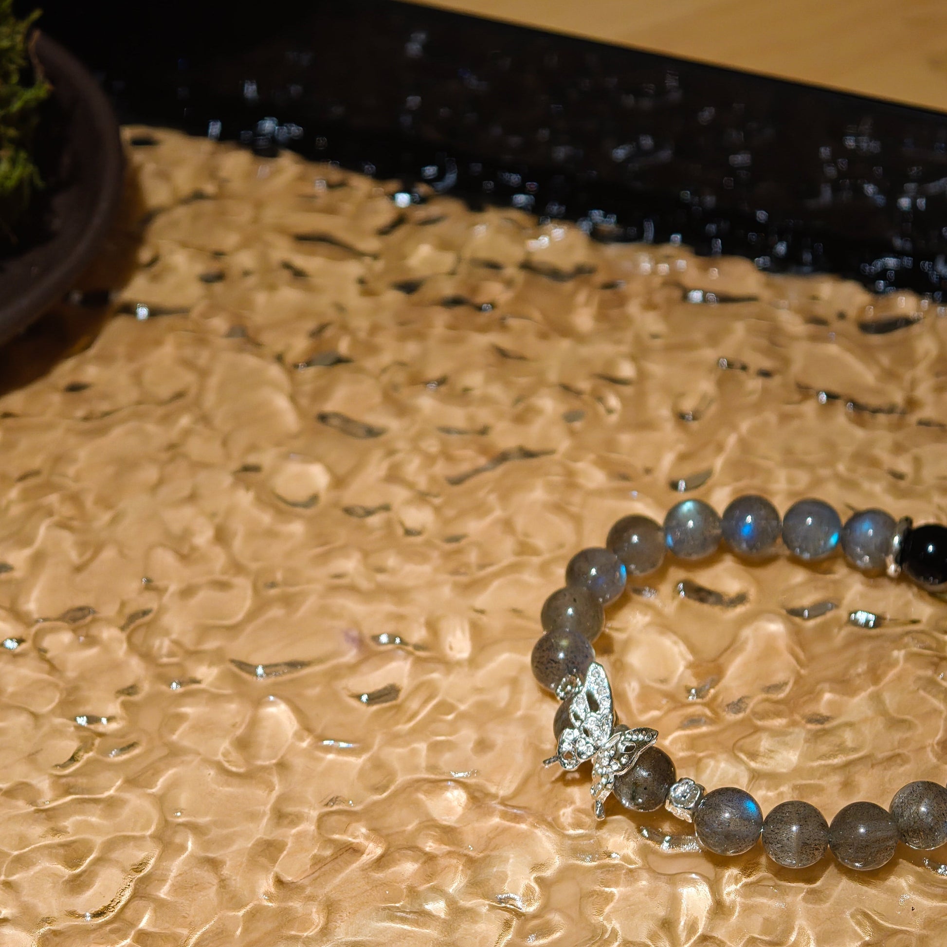 Grey Moonstone & Obsidian Bracelet Healing Set Chakra - Balancing Crystal Jewelry - Nura Crystal