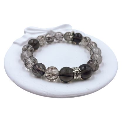 Red Rutilated Quartz & Ice Obsidian Energy Healing Set Chakra - Balancing Crystal Jewelry