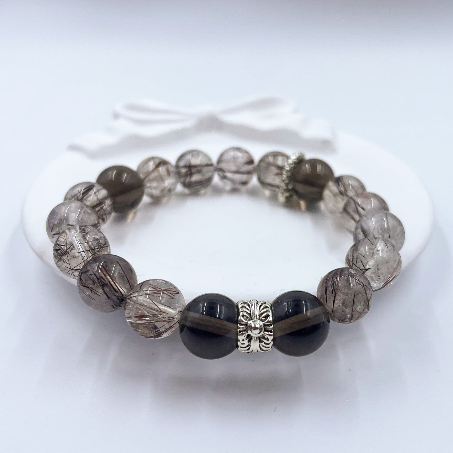 Red Rutilated Quartz & Ice Obsidian Energy Healing Set Chakra - Balancing Crystal Jewelry
