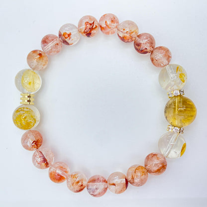 Red Hematoid Quartz & Citrine Crystal Healing Set Chakra-Balancing Crystal Jewelry