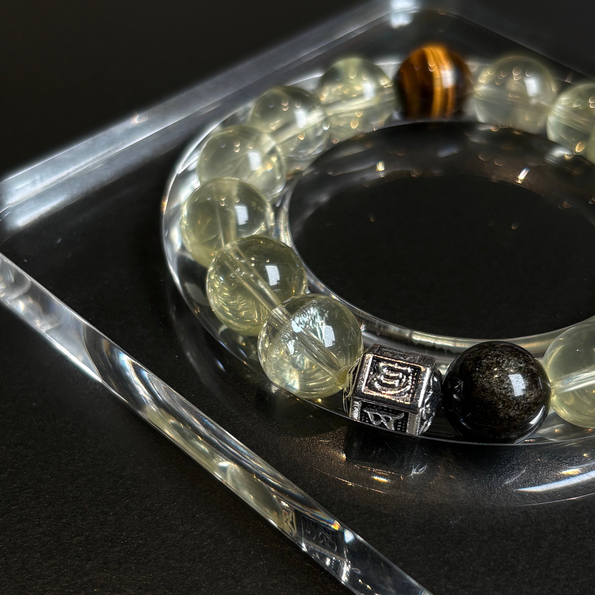 Lemon Citrine Tiger's Eye & Golden Sheen Obsidian Bracelet Healing Set Chakra - Balancing Crystal Jewelry - Nura Crystal