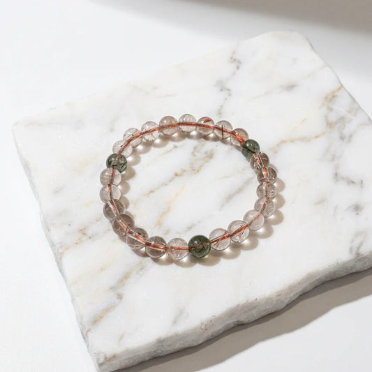 Natural Colorful Rutilated Quartz Bracelet | The All - in - One Powerhouse | For Wealth, Health, Protection & Career Success | High Vibration Crystal - Nura Crystal