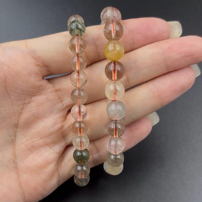 Natural Colorful Rutilated Quartz Bracelet | The All - in - One Powerhouse | For Wealth, Health, Protection & Career Success | High Vibration Crystal - Nura Crystal