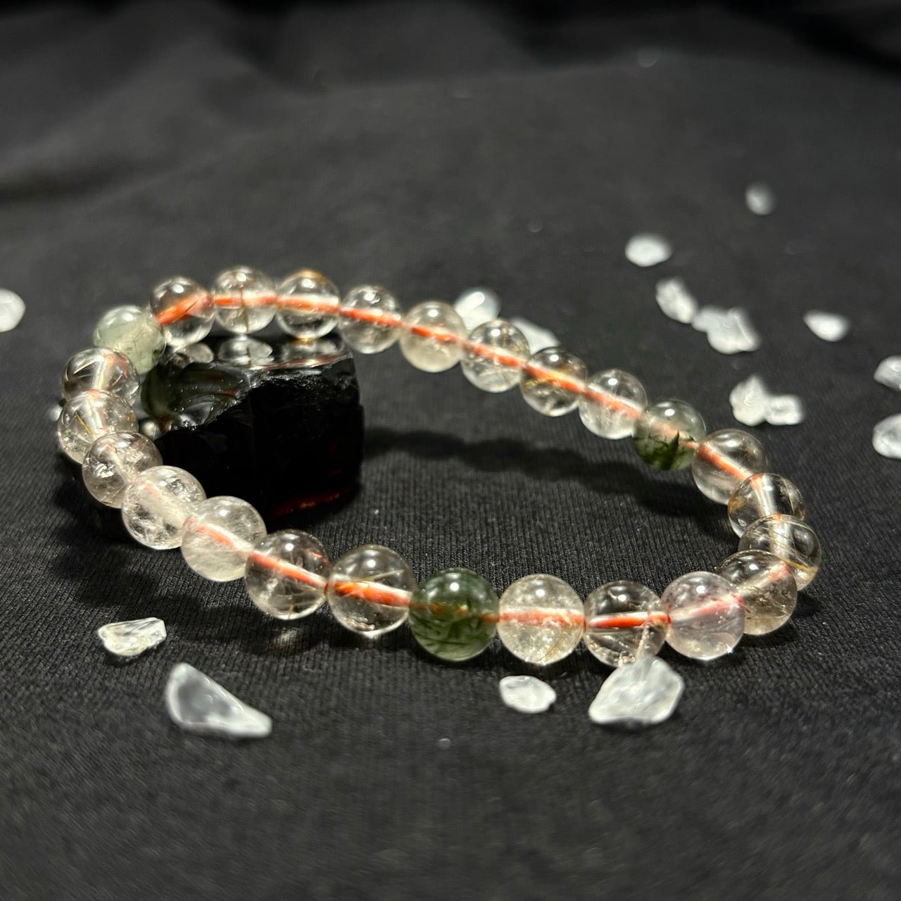 Natural Colorful Rutilated Quartz Bracelet | The All - in - One Powerhouse | For Wealth, Health, Protection & Career Success | High Vibration Crystal - Nura Crystal