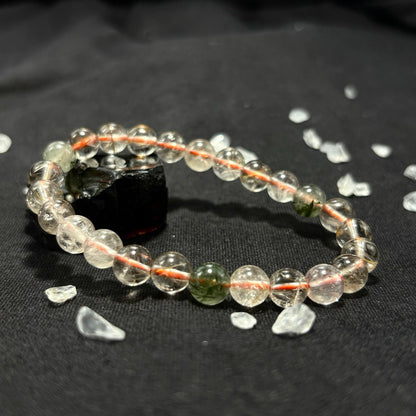 Natural Colorful Rutilated Quartz Bracelet | The All - in - One Powerhouse | For Wealth, Health, Protection & Career Success | High Vibration Crystal - Nura Crystal