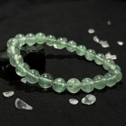 Natural Green Strawberry Quartz Bracelet for Career Luck & Positive Relationships | Heart Chakra Healing Crystal | Attract Benefactors & Business Success - Nura Crystal