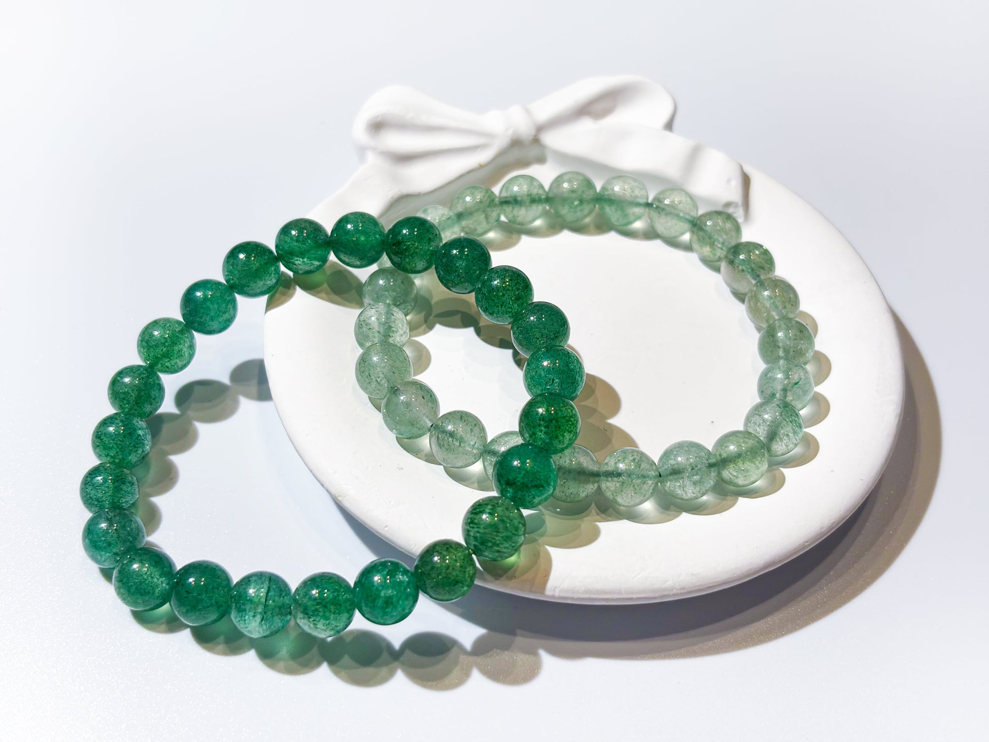 Natural Green Strawberry Quartz Bracelet for Career Luck & Positive Relationships | Heart Chakra Healing Crystal | Attract Benefactors & Business Success - Nura Crystal