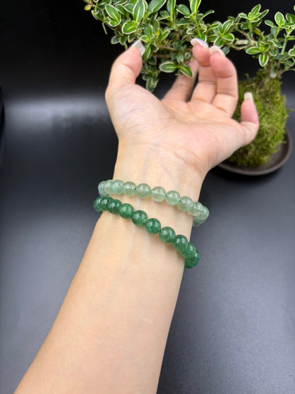 Natural Green Strawberry Quartz Bracelet for Career Luck & Positive Relationships | Heart Chakra Healing Crystal | Attract Benefactors & Business Success - Nura Crystal