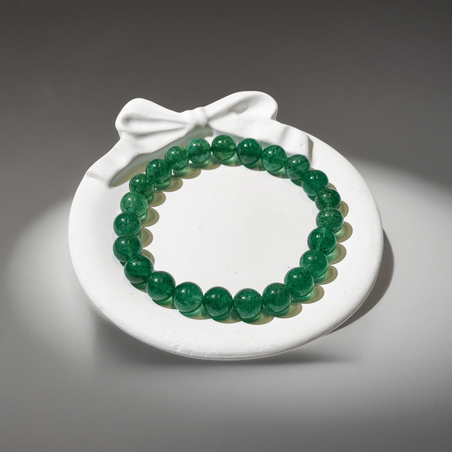 Natural Green Strawberry Quartz Bracelet for Career Luck & Positive Relationships | Heart Chakra Healing Crystal | Attract Benefactors & Business Success - Nura Crystal