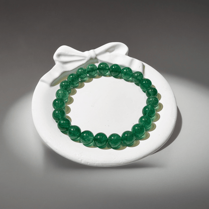 Natural Green Strawberry Quartz Bracelet for Career Luck & Positive Relationships | Heart Chakra Healing Crystal | Attract Benefactors & Business Success - Nura Crystal