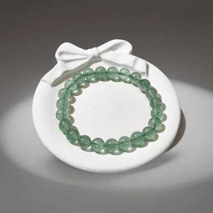 Natural Green Strawberry Quartz Bracelet for Career Luck & Positive Relationships | Heart Chakra Healing Crystal | Attract Benefactors & Business Success - Nura Crystal