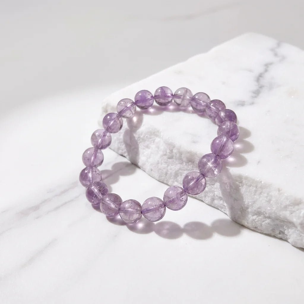 Natural Purple Rabbit Hair Quartz Bracelet | The Venus Stone for Love & Attraction | Enhances Feminine Charm, Heals the Heart & Attracts Soulmates - Nura Crystal