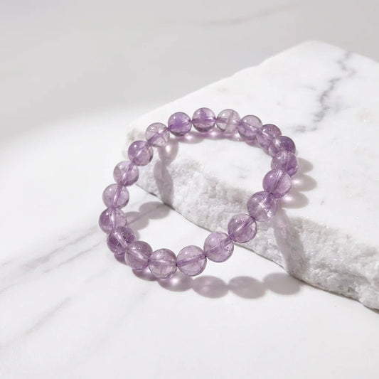 Natural Purple Rabbit Hair Quartz Bracelet | The Venus Stone for Love & Attraction | Enhances Feminine Charm, Heals the Heart & Attracts Soulmates - Nura Crystal