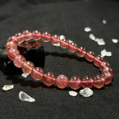 Natural Strawberry Quartz Bracelet For Attracting Soulmates, Enhancing Charm & Boosting Relationships Chakra - Nura Crystal