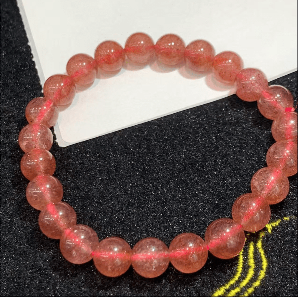 Natural Strawberry Quartz Bracelet For Attracting Soulmates, Enhancing Charm & Boosting Relationships Chakra - Nura Crystal