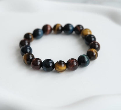 Natural Tiger's Eye Bracelet | The Strategist's Stone | For Career Success, Wealth & Decisive Action | Crystal for Courage & Focus - Nura Crystal