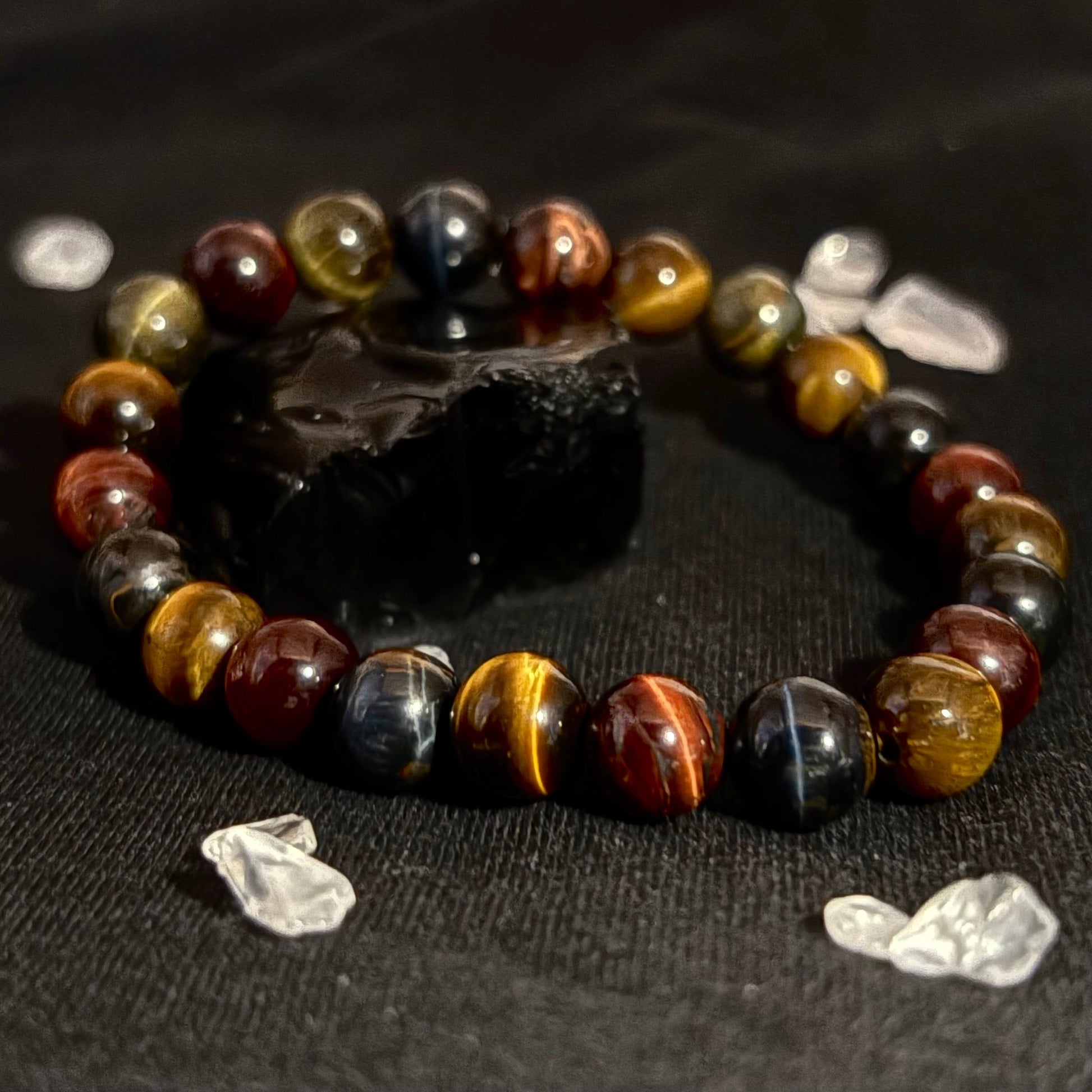 Natural Tiger's Eye Bracelet | The Strategist's Stone | For Career Success, Wealth & Decisive Action | Crystal for Courage & Focus - Nura Crystal