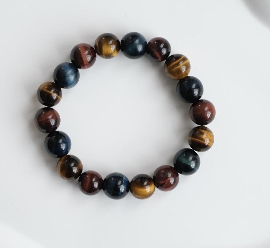 Natural Tiger's Eye Bracelet | The Strategist's Stone | For Career Success, Wealth & Decisive Action | Crystal for Courage & Focus - Nura Crystal