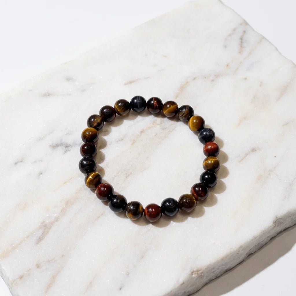 Natural Tiger's Eye Bracelet | The Strategist's Stone | For Career Success, Wealth & Decisive Action | Crystal for Courage & Focus - Nura Crystal