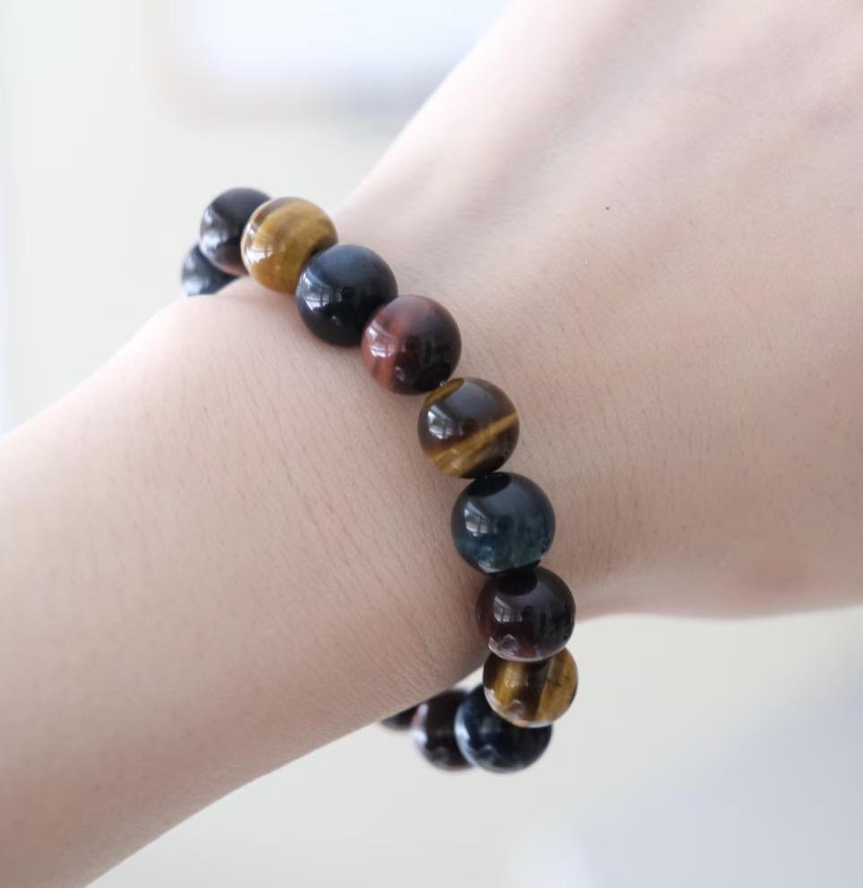 Natural Tiger's Eye Bracelet | The Strategist's Stone | For Career Success, Wealth & Decisive Action | Crystal for Courage & Focus - Nura Crystal