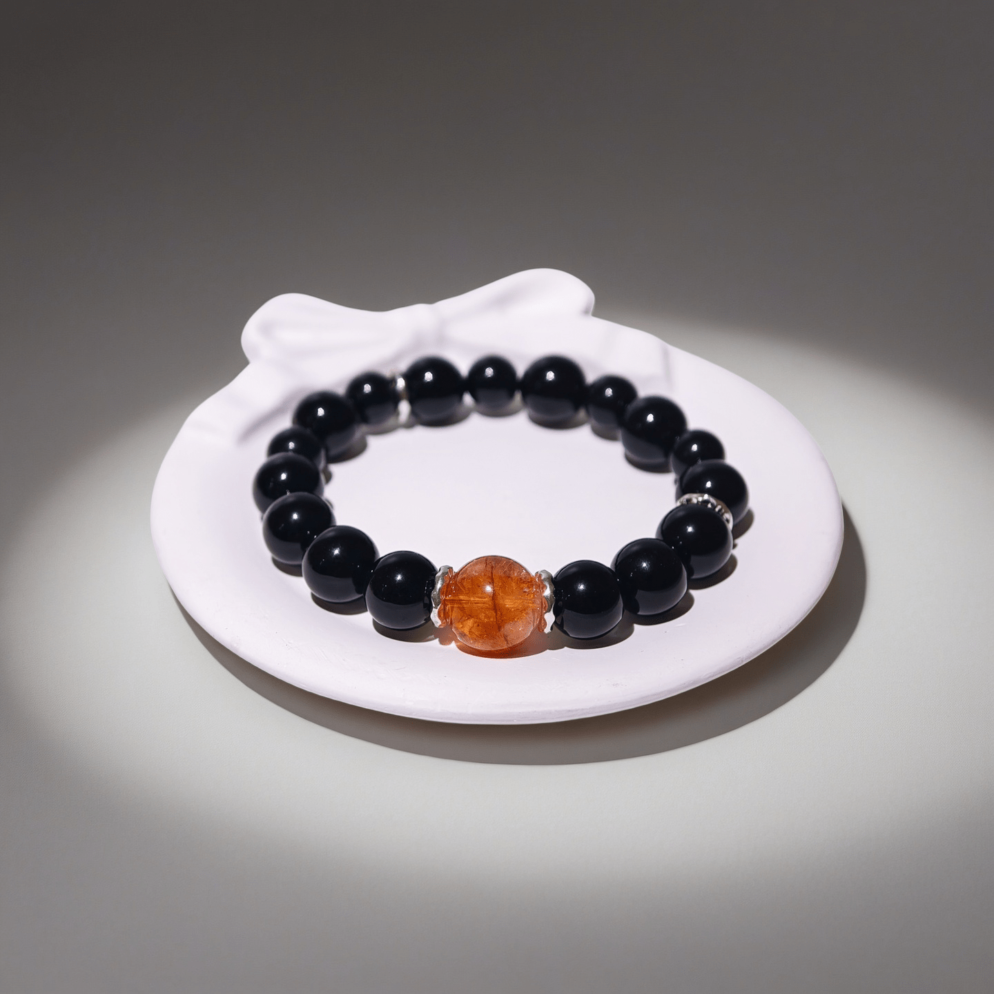 Obsidian & Citrine Energy Bracelet Healing Set Chakra - Balancing Crystal Jewelry - Nura Crystal