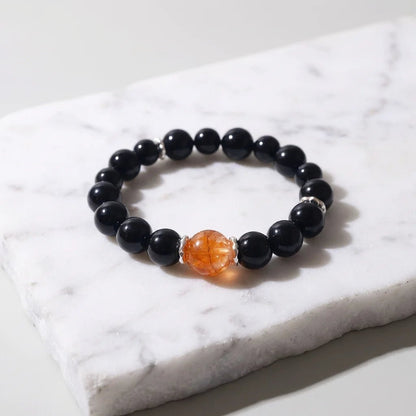 Obsidian & Citrine Energy Bracelet Healing Set Chakra - Balancing Crystal Jewelry - Nura Crystal