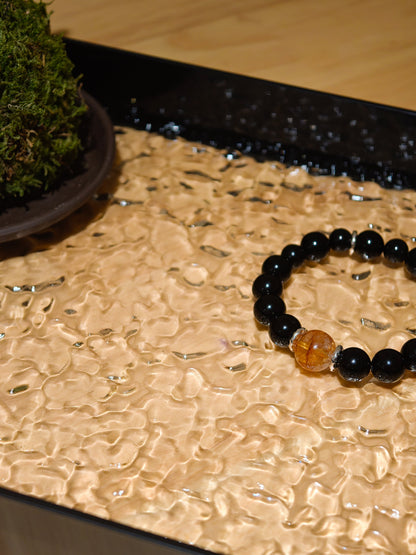 Obsidian & Citrine Energy Bracelet Healing Set Chakra - Balancing Crystal Jewelry - Nura Crystal